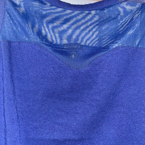 Express navy blue mesh heart-shaped tank - Picture 5 of 7